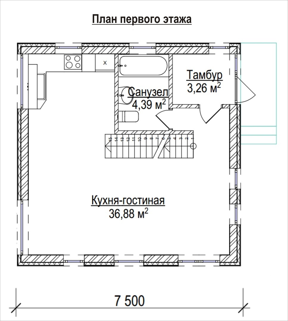 Проект дома Айдом S 90 м² АР + КР­